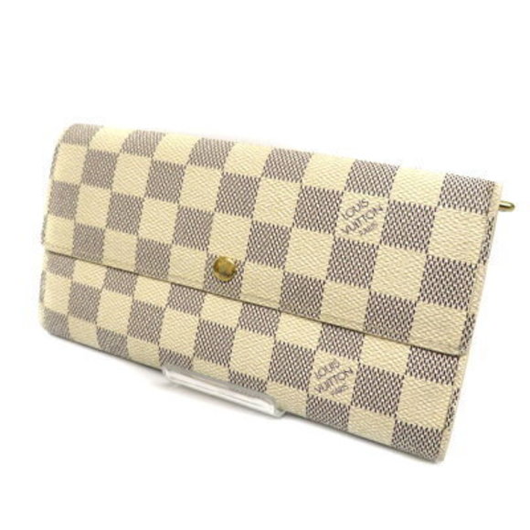 Louis Vuitton Portefeuille Sarah Damier Azur White Long Wallet - Picture 1 of 6